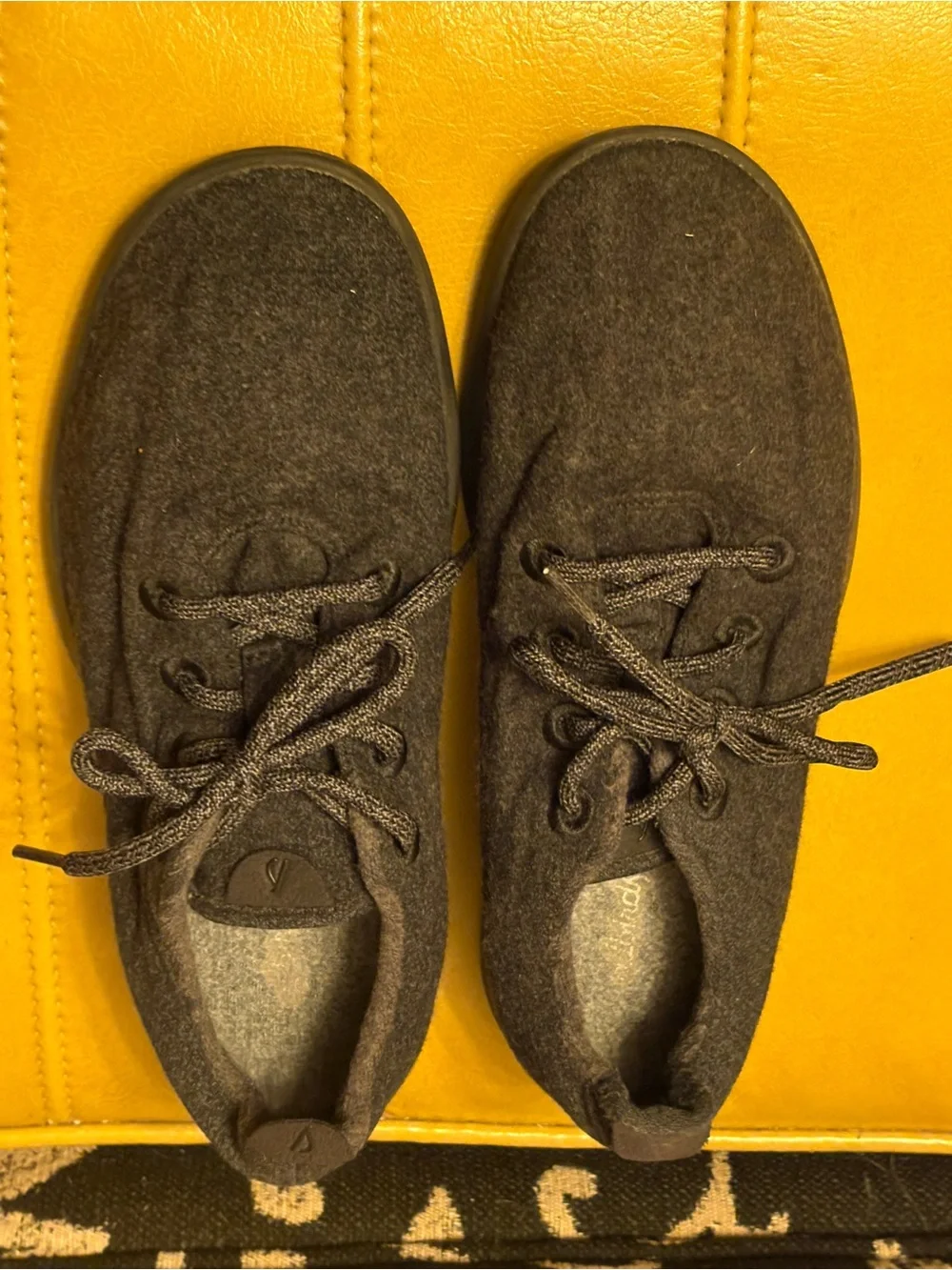 Charcoal Gray Wool Lace-Up Sneakers